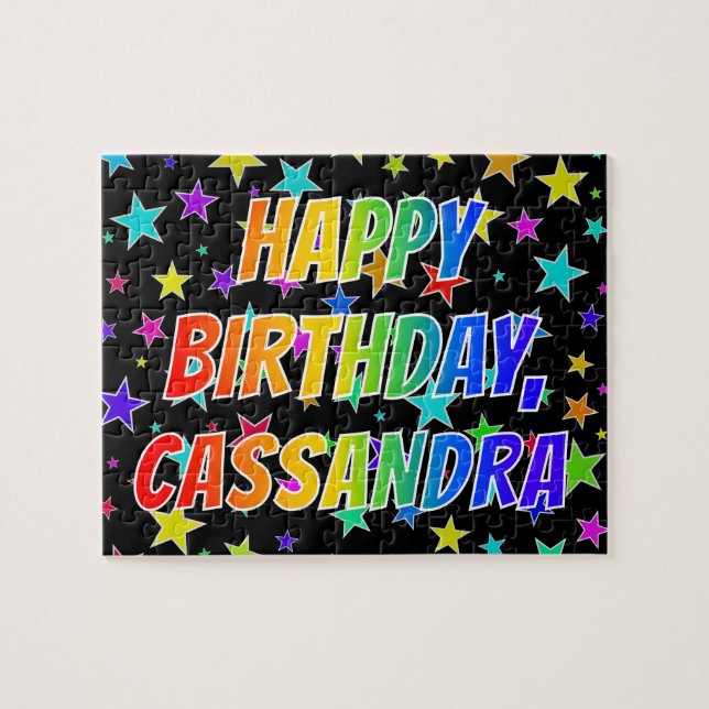 ’CASSANDRA’ First Namn, Roligt ’GRATTIS PÅ FÖDELSE Pussel (Horisontell)
