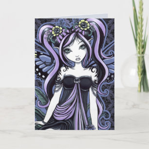 "Cassandra" Violet Butterfly Fairy Art Card Kort