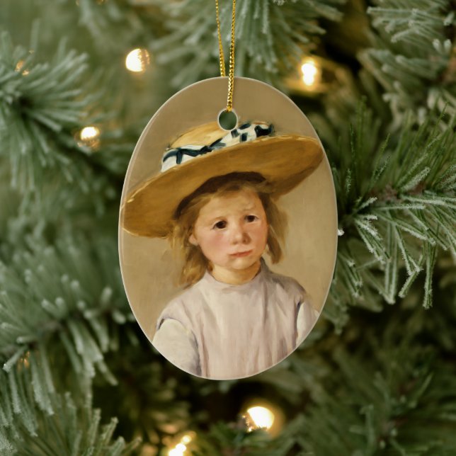 Cassatt Barn i halmhatt Julgransprydnad Keramik (Träd)