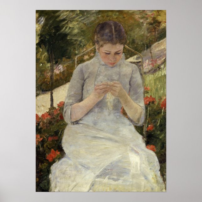 Cassatt - Flicka i trädgården Poster (Framsidan)