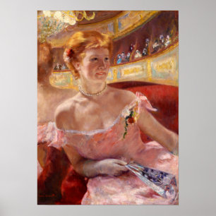 Cassatt - Kvinna Med Pärlhalsband I Loge Poster