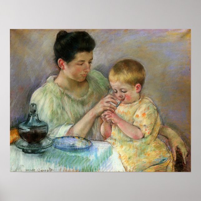 Cassatt - Mor drar sitt barn Poster (Framsidan)