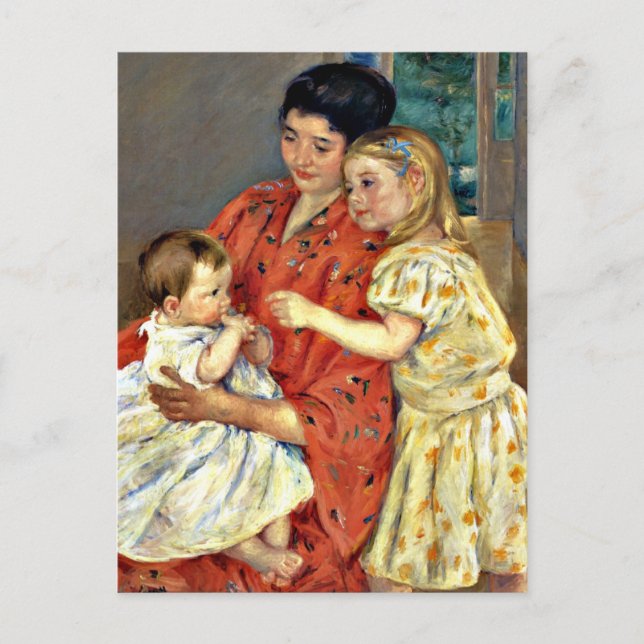 Cassatt - Mor och Sara beundrar barnet, Vykort (Framsida)
