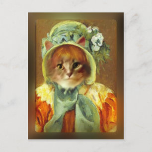 Cassatt mössa på kattunge vykort