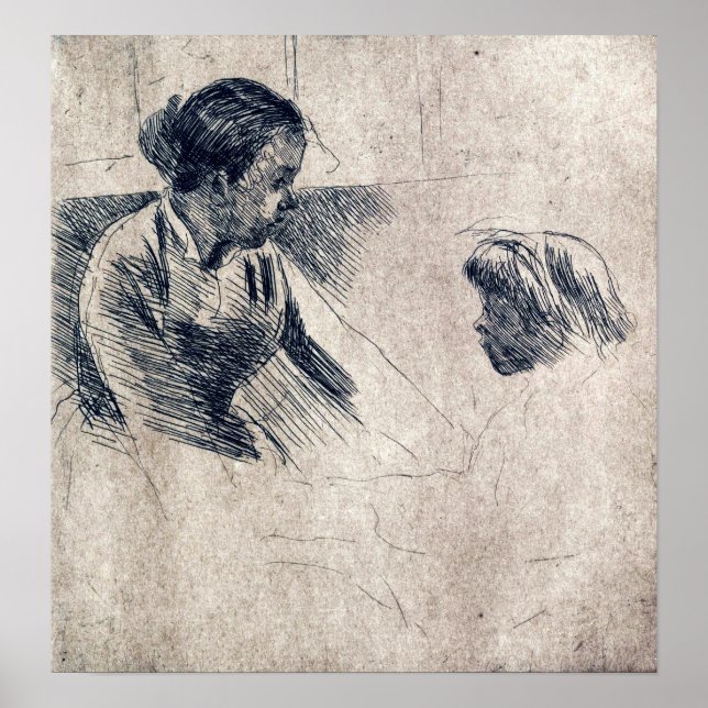 Cassatt - Susan och barn vända mot varandra Poster (Framsidan)