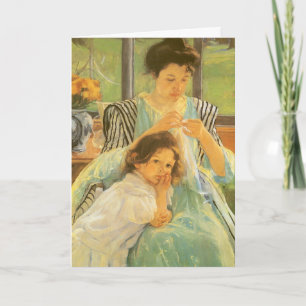 Cassatts Young Mor Sewing, Lycklig Mors dag Kort