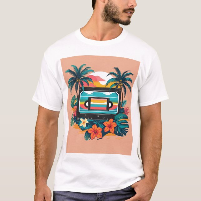 Cassette Handflatan - Tropical Music Island Tee (Framsida)