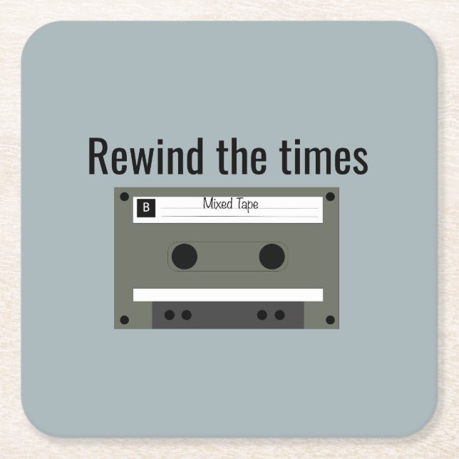 Cassette, Mixed Tape Underlägg Papper Kvadrat (Framsidan)