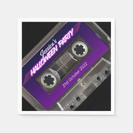 Cassette Retro 80s, temat Mixtape Halloween fest Pappersservett