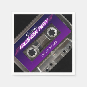 Cassette Retro 80s, temat Mixtape Halloween fest Pappersservett
