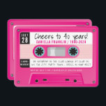 CASSETTE TAPE modern vintage diskofödelsedag rosa Inbjudningar<br><div class="desc">by kat masard >> https://linktr.ee/simplysweetpaperie <<< A retro cassette-bandinbjudan för BIRTHDAY - original design perfekt för en vintage eller disco 70:s eller 80:s party TIP: 1. Om du vill ändra/flytta grafik & typsnitt och lägga till mer text - slått knappen "anpassa". - - - - - - - - -...</div>