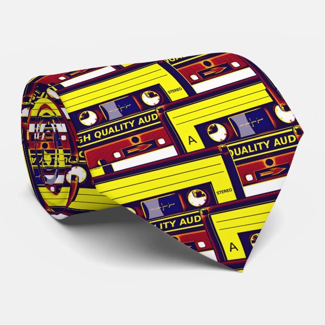 Cassette Tape Necktie - Retro Rewind Vibes Slips (Rullad)
