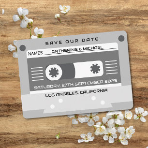 Cassette Tape Retro Music Bröllop Spara Datumet
