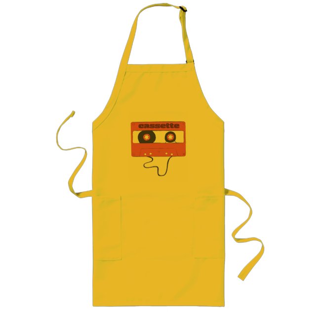 Cassette Tape T-Shirt Långt Förkläde (Framsidan)