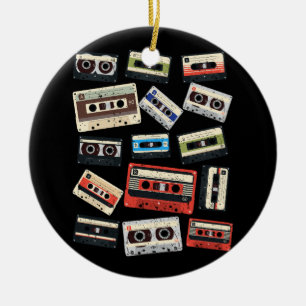 Cassette Tapes Mixtapes 1980s Radio Music Graphic Julgransprydnad Keramik