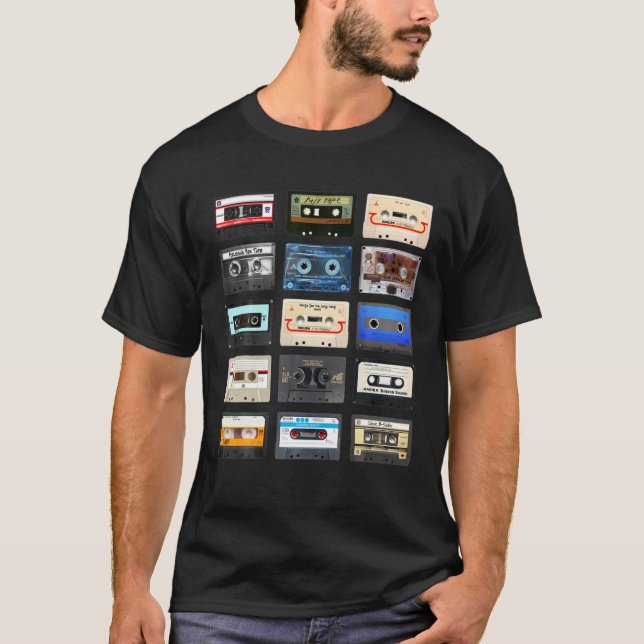 Cassette Tapes Mixtapes 1980S Radio Music Graphic T Shirt (Framsida)