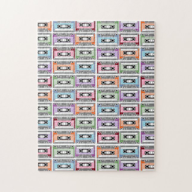Cassette Tapes Retro Pattern Pussel (Vertikal)