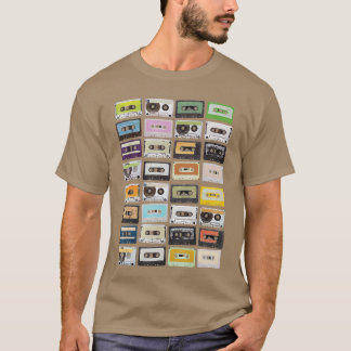 Cassetteapes Mitapes 1980-tals Radio Musiktryck Li T Shirt