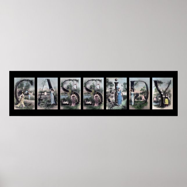 CASSIDY Alphabet Brev Namn Art Poster (Framsidan)