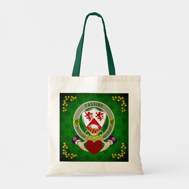 Cassidy Irish Shield & Claddagh Personlig Tygkasse (Baksida)