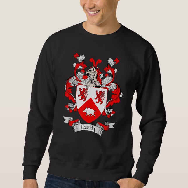 Cassidy Jackar Arm Cassidy Surname Family Crest Lång Ärmad Tröja (Framsida)