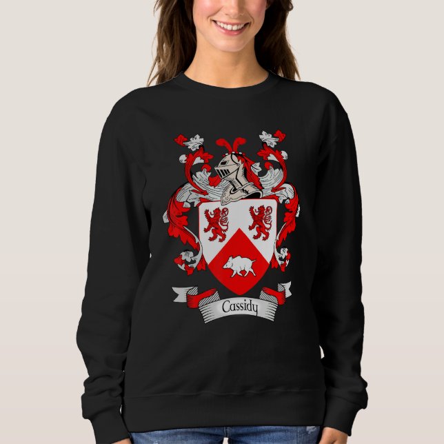 Cassidy Jackar Arm Cassidy Surname Family Crest T Shirt (Framsida)