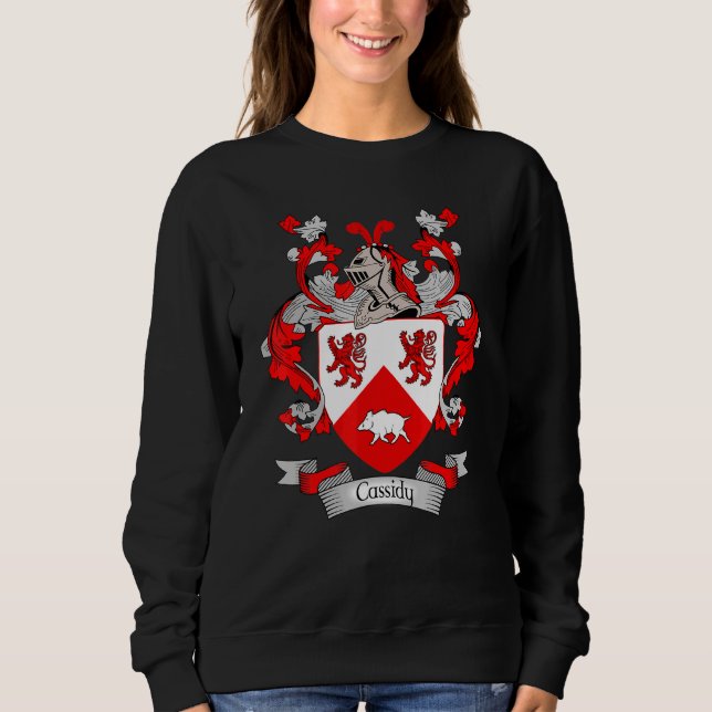 Cassidy Jackar Arm Cassidy Surname Family Crest T Shirt (Framsida)