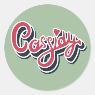 Cassidy Name Stickers Runt Klistermärke