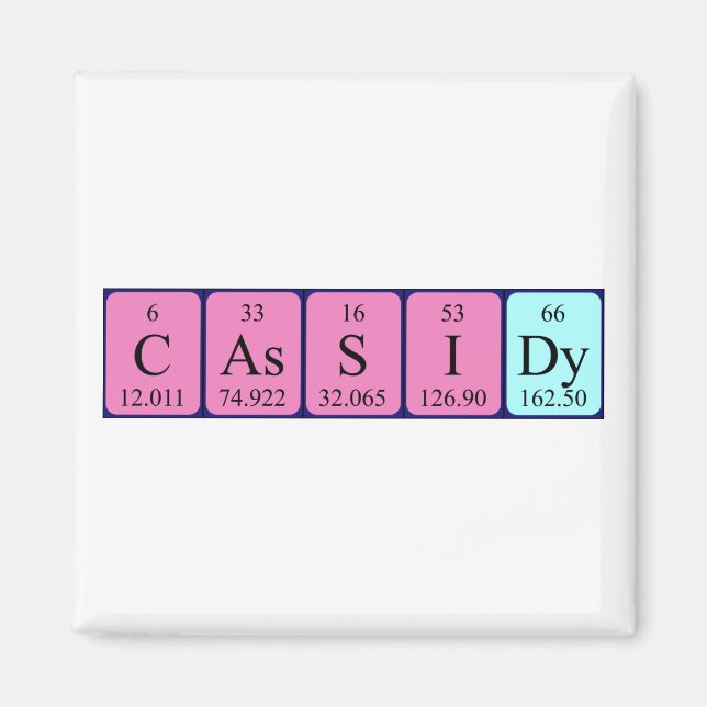 Cassidy Periodisk magnet bord namn (Framsidan)