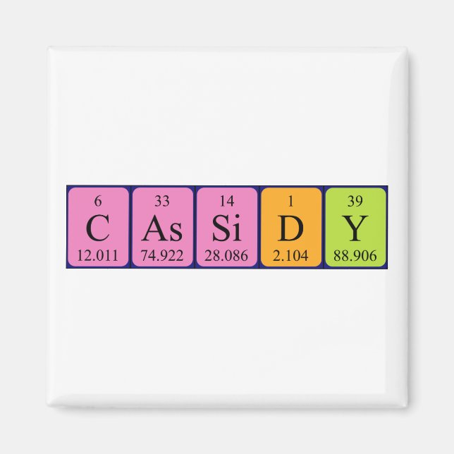 Cassidy Periodisk magnet bord namn (Framsidan)