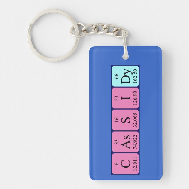 Cassidy Periodisk nyckelring bord namn (Framsidan)