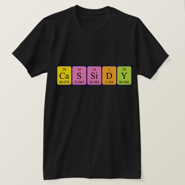Cassidy, periodisk skjorta bord namn tee shirt (Design framsida)