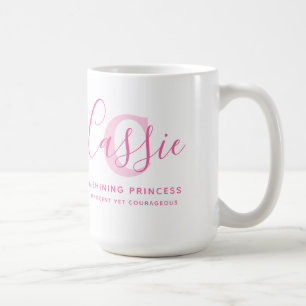 Cassie namn, mening och rosa i monogram kaffemugg