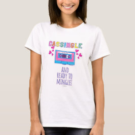 Cassingle Funny Retro Music Tecknad Slogan Tee Shirt