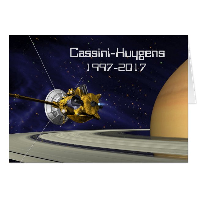 Cassini Huygens Saturn Uppdrag rymdfarkoster Hälsningskort (Framsidan Horizontal)