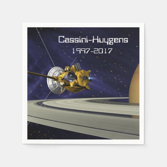 Cassini Huygens Saturn Uppdrag rymdfarkoster Pappersservett (Framsidan)