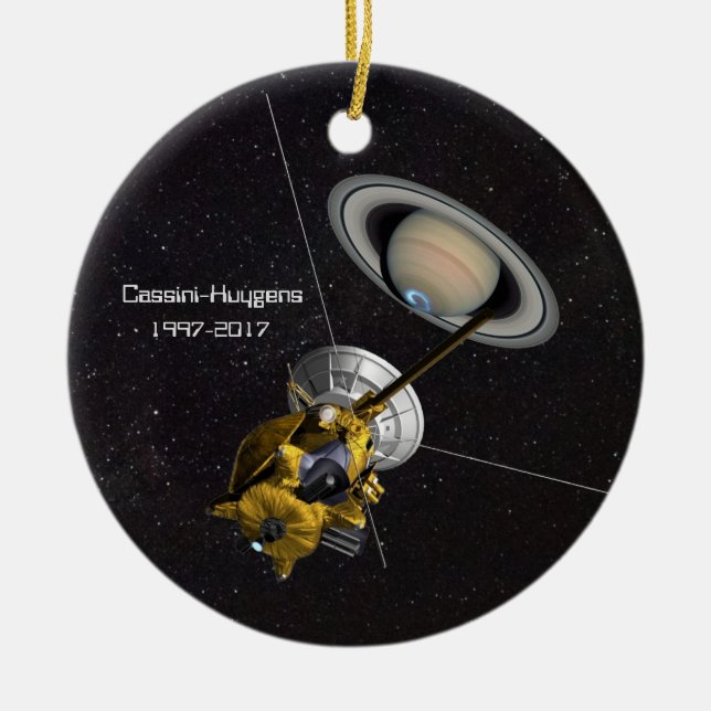 Cassini Huygens Uppdrag till Saturnus Julgransprydnad Keramik (Framsidan)