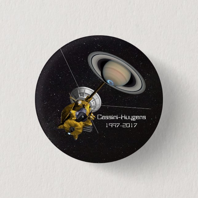 Cassini Huygens Uppdrag till Saturnus Knapp (Framsida)
