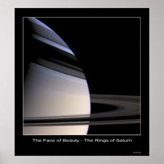 CassiniMission-Ansikte0fBeauty-Saturn Poster
