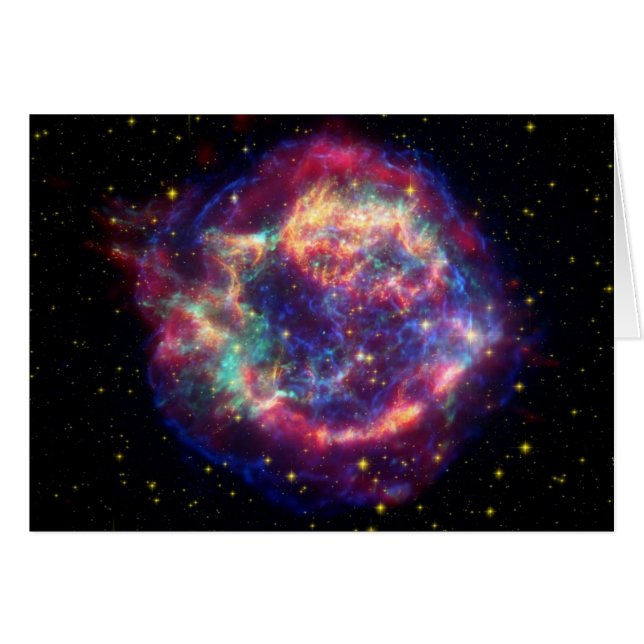 Cassiopeia A: Döden blir hennes Hälsningskort (Framsidan Horizontal)