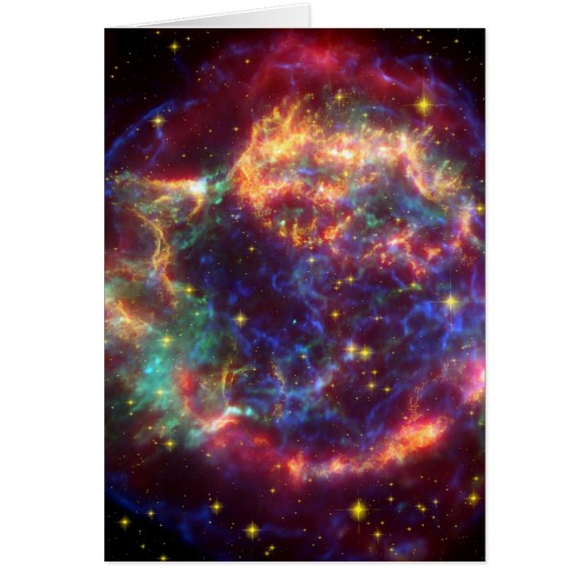 Cassiopeia A Döden Klär Henne Hälsningskort (Framsidan)