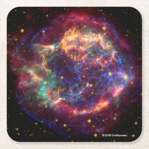 Cassiopeia A i många färgar Underlägg Papper Kvadrat