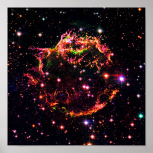 Cassiopeia A nebulosa supernovarest spacefoto Poster