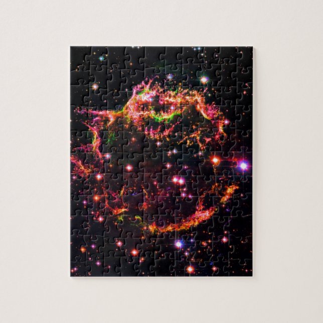 Cassiopeia A nebulosa supernovarest spacefoto Pussel (Vertikal)