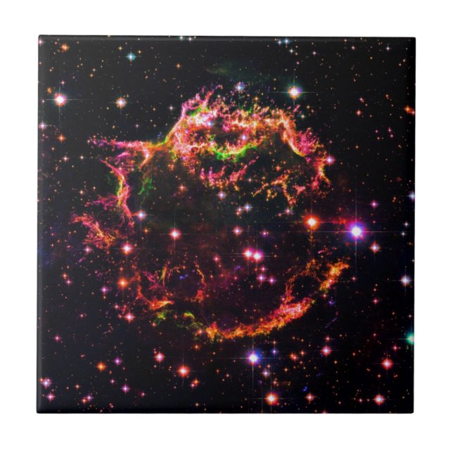 Cassiopeia A nebulosan Supernovarest rymdfoto Kakelplatta (Framsidan)