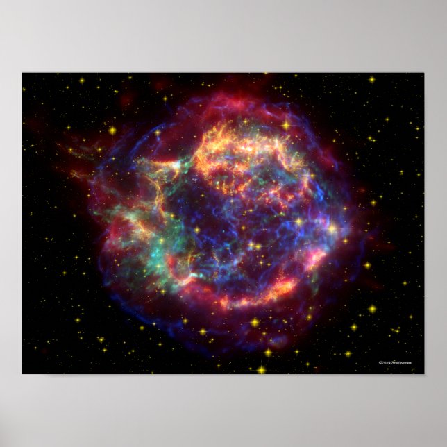 Cassiopeia A på många Färger Poster (Framsidan)