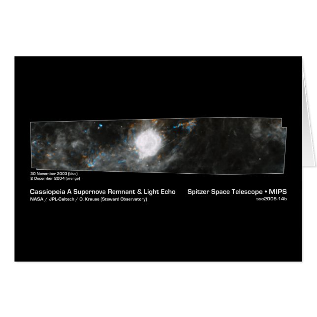 Cassiopeia A Supernova Remnant & Light Echo NASA Hälsningskort (Framsidan Horizontal)