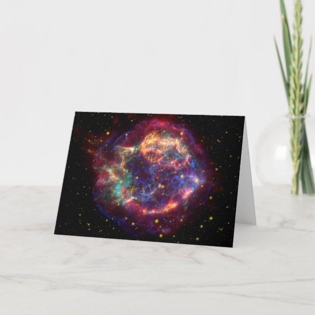 Cassiopeia Galaxy Supernova återstoden Kort (Framsida)