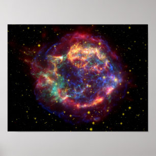 Cassiopeia Galaxy Supernova återstoden Poster
