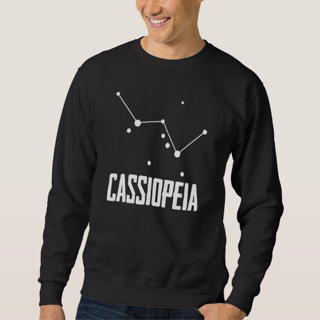 Cassiopeia Star Constellation for Stargazer Astron Lång Ärmad Tröja (Framsida)